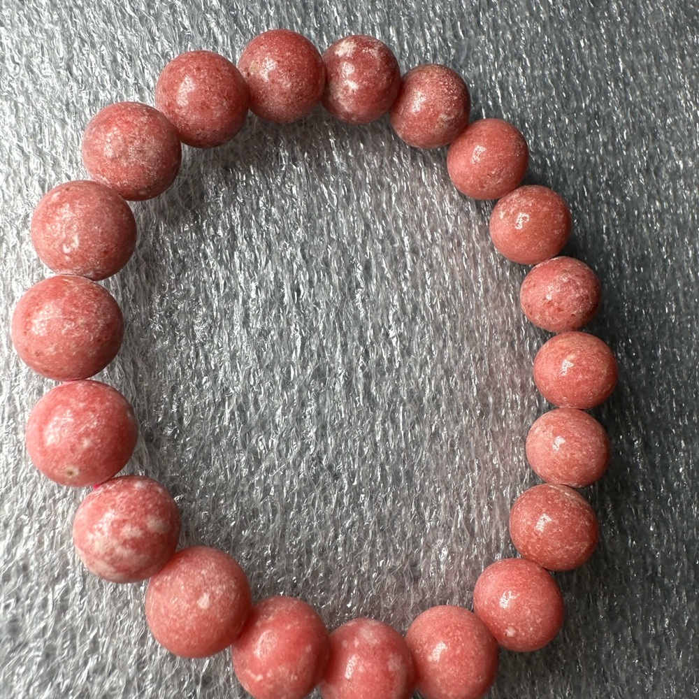 Stunning 9MM Rhodonite Natural Crystal Bracelet